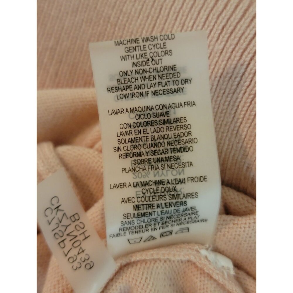 Calvin Klein Womens Pink Ruffle Sleeve Pullover Sweater M - Picture 7 of 7